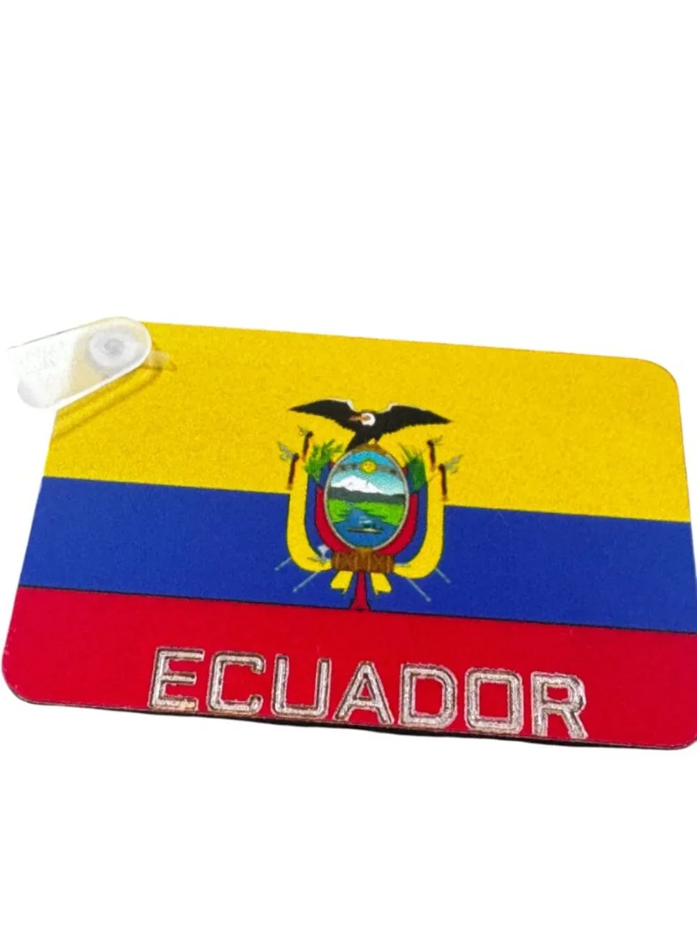 Ecuador Flag Keychain with Ring, Rectangular Design - Picture 8 of 8